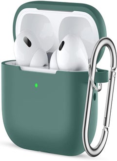 Easuny Easuny for AirPods Pro 2 Case Cover 2022 - Full Body Protective Silicone Case Compatible with New Apple AirPods Pro 2nd Generation Case, Shockproof Cover with Carabiner [Front LED Visible], Pinegreen 