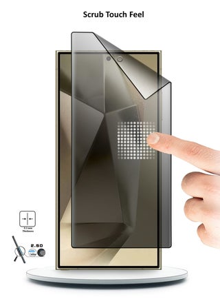 Samsung Galaxy S24 Ultra 5G 2024 Nano Ceramic Privacy Full Glue Full Cover Matte Flexible Screen Protector (MSCNMP) - Clear/Black - view 4