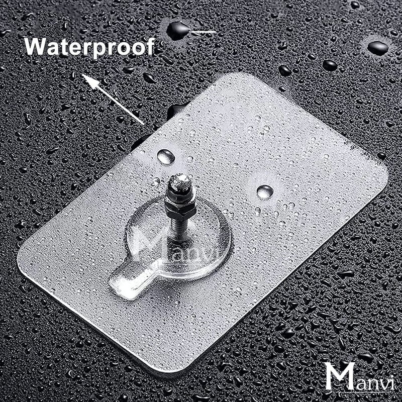 MANVI Self Adhesive Wall Mount Screw Hooks NoTrace Sticker Screw Hanging Nails for Bathroom Kitchen Shower Room 20pcs - Image 2