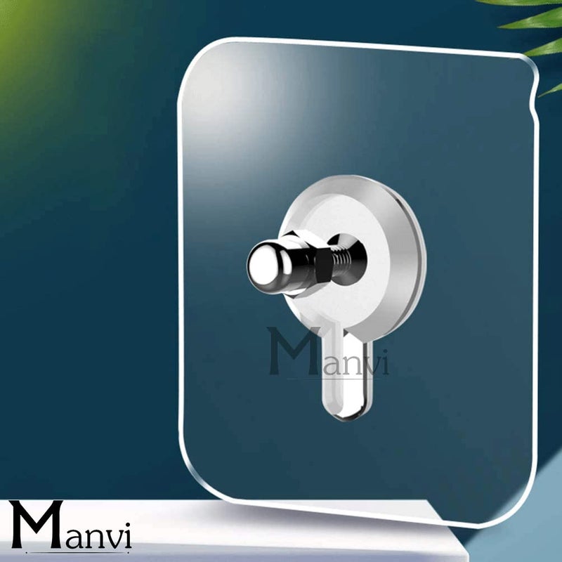 MANVI Self Adhesive Wall Mount Screw Hooks NoTrace Sticker Screw Hanging Nails for Bathroom Kitchen Shower Room 20pcs - Image 3