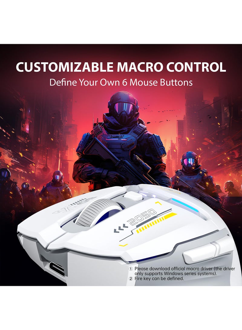 inphic IN9 Wireless Mouse – Rechargeable, Silent Click, Ultra-Thin Ergonomic Design, 2.4G/ Tri-Mode Bluetooth, 10000 DPl, Portable Optical Mouse for Laptop, Fully Programmable, RGB Backlit, PC, Mac, Office & Travel - Image 5