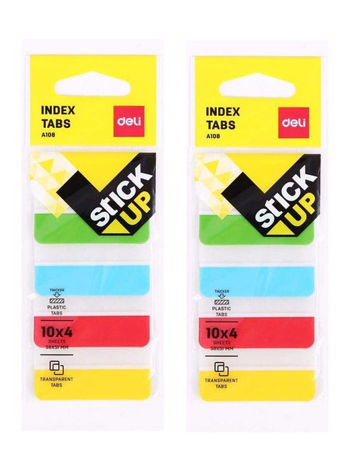 2-Pack Index Tab 38x51mm Size Multicolour