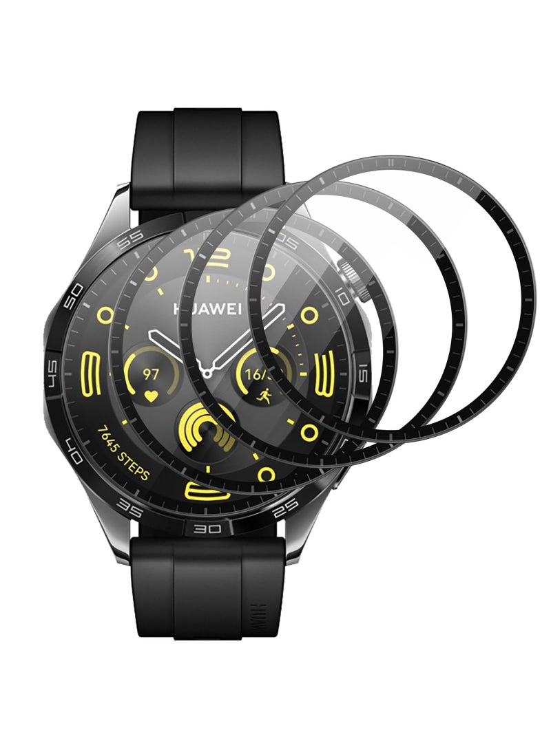 SYOSI 3 Pack Screen Protector for Huawei Watch GT 4 41mm,  3D Curved Full Coverage PET Anti Scratch, High Transparency, Anti fingerprint, Bubble Free Flexible Protector