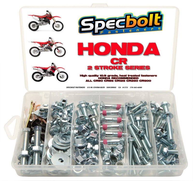 150pc Specbolt Fasteners Brand Bolt Kit fits Honda CR Two Stroke Bolt Kit for Maintenance  Restoration of MX Dirtbike OEM Spec Fastener CR80 CR85 CR125 CR250 CR500