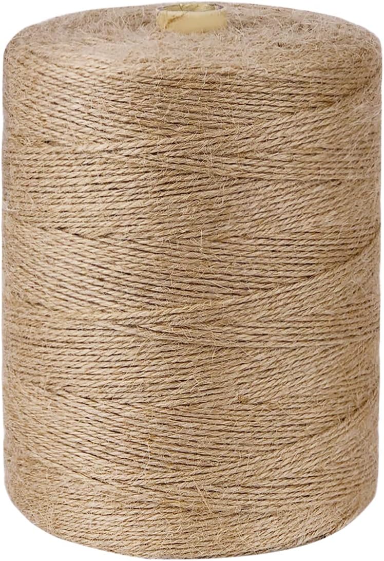 PH PERKHOMY PerkHomy Jute String String 3600 Meters Natural Fine Rope, Craft Garden Plant Gift Packaging Label Art Wedding Home Decoration Packaging Supplies Christmas Rope Bulk (3600 FT * 2mm (3 Layer)) - Image 1