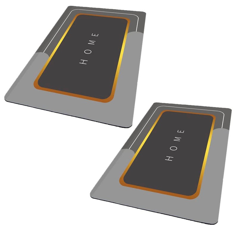 SKVM 2pcs Memory Foam Water Absorbent Rectangular Shape Mat for Bathroom Kitchen Floor Door Entrance Anti Slip Foot Skid Shower mat (Pack of 2) - Image 5