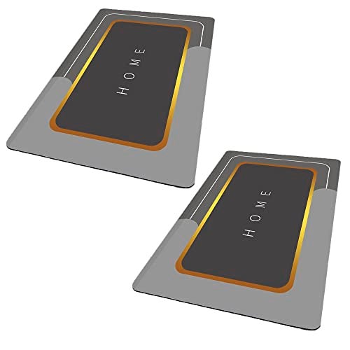 SKVM 2pcs Memory Foam Water Absorbent Rectangular Shape Mat for Bathroom Kitchen Floor Door Entrance Anti Slip Foot Skid Shower mat (Pack of 2) - Image 1