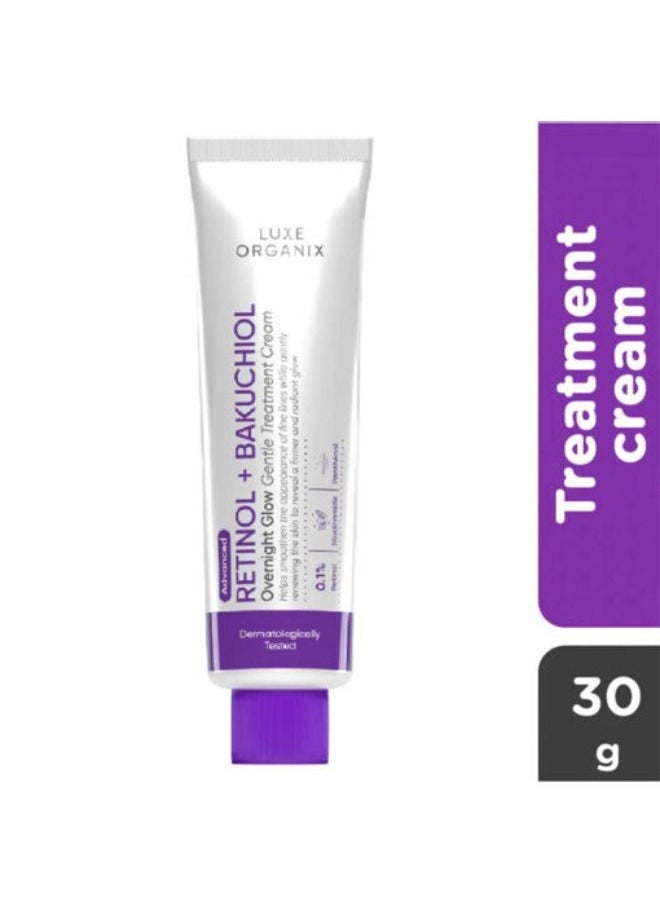 LUXE ORGANIX - Retinol + Bakuchiol Overnight Glow Gentle Treatment Cream 30 grams - Image 1
