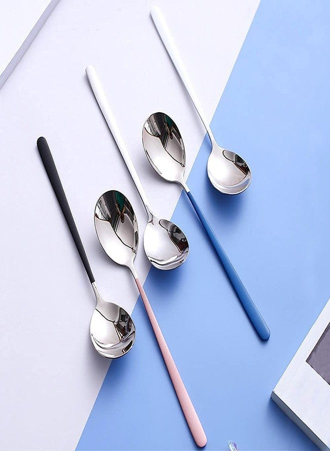 Eletree Stainless Steel Dinner/Table Spoons, Silver Elliptical Head, Spoon Set, Length 21 cm, Set of 4 (4 Pieces Baleak Spoon) - Image 3