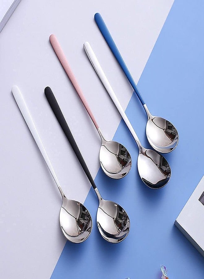 Eletree Stainless Steel Dinner/Table Spoons, Silver Elliptical Head, Spoon Set, Length 21 cm, Set of 4 (4 Pieces Baleak Spoon) - Image 5