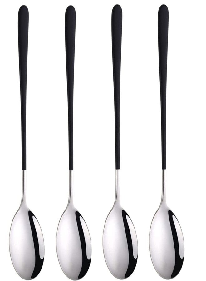 Eletree Stainless Steel Dinner/Table Spoons, Silver Elliptical Head, Spoon Set, Length 21 cm, Set of 4 (4 Pieces Baleak Spoon) - Image 1