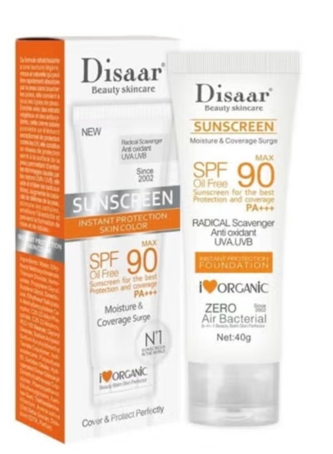 Disaar Sunscreen Instant Protection Foundation SPF 90 40g Plus Eucerin Urea Repair 5% Urea Hand Cream 75ml - Image 2