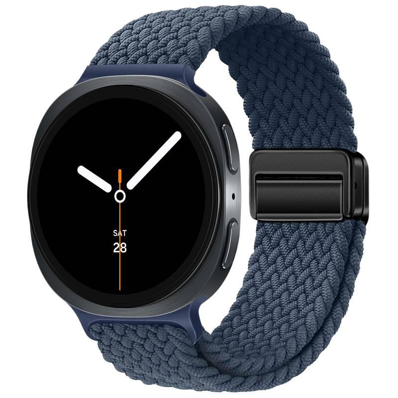 سوار ساعة ذكية باللون أزرق قابل للتعديل سوار نايلون حلقي متوافق مع Samsung Galaxy Watch 8 بملاءمة قابلة للتعديل وحزام بديل للاستخدام اليومي عملي للاستخدام المتكرر خفيف الحمل - Image 1