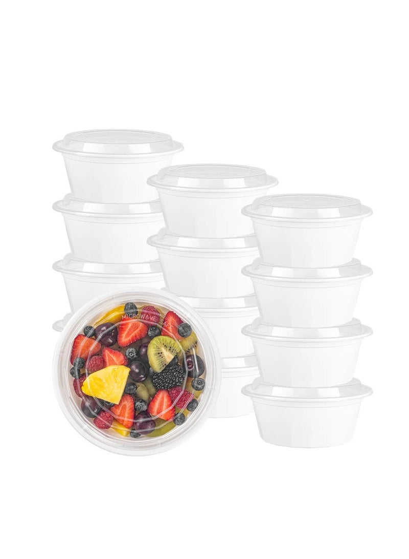 Disposable 320z Round Microwave Container with Lid - Image 1