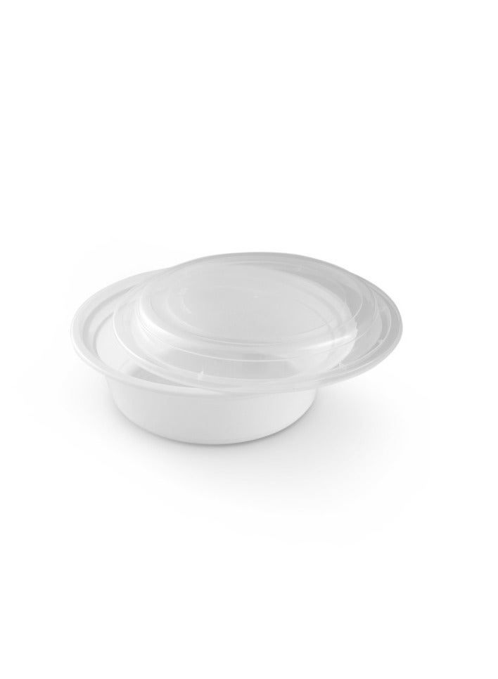 Disposable 320z Round Microwave Container with Lid - Image 3