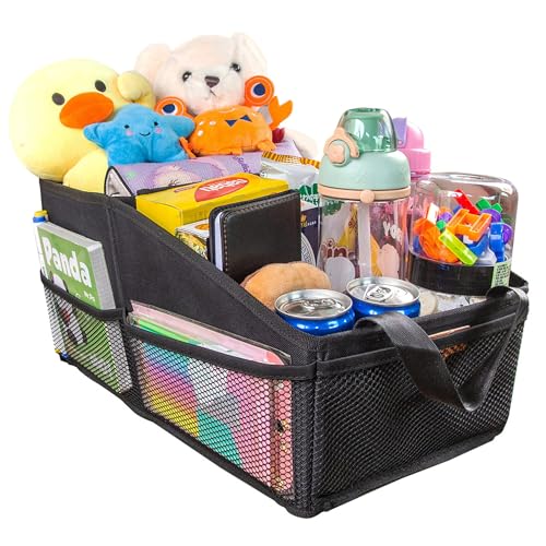 SURDOCA Car Seat Organizer for Front Seat or Backseat, Car Storage Organizer for kids, Car Caddy Organizer for Office Files, Books, Toys, Snacks, Drinks, Cups - Image 1