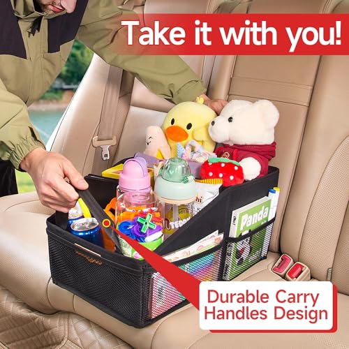 SURDOCA Car Seat Organizer for Front Seat or Backseat, Car Storage Organizer for kids, Car Caddy Organizer for Office Files, Books, Toys, Snacks, Drinks, Cups - Image 5