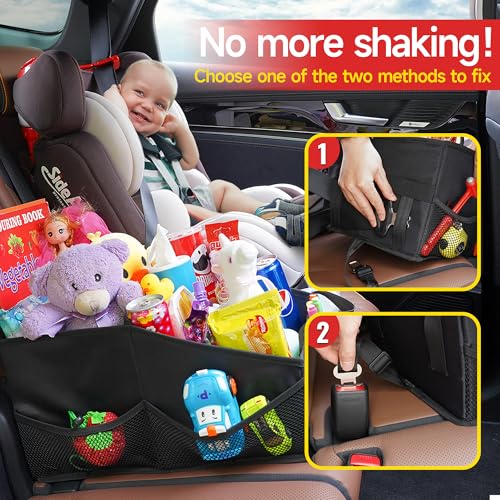 SURDOCA Car Seat Organizer for Front Seat or Backseat, Car Storage Organizer for kids, Car Caddy Organizer for Office Files, Books, Toys, Snacks, Drinks, Cups - Image 4