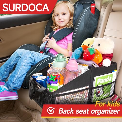 SURDOCA Car Seat Organizer for Front Seat or Backseat, Car Storage Organizer for kids, Car Caddy Organizer for Office Files, Books, Toys, Snacks, Drinks, Cups - Image 2