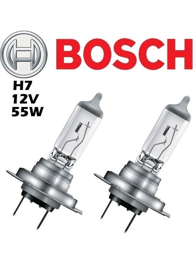 BOSCH H7 12V 55W Headlight Bulb 2 Piece Set 