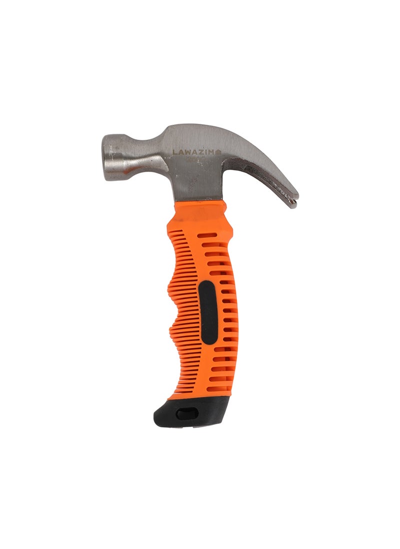 LAWAZIM Mini Hammer -250g- Compact Corrosion Resistant Impact Absorber Anti-Vibration Straight Claw Hammer with Textured Rubber Grip for Carpentry Construction Home Repairs DIY Upholstery and Workshop  - Image 1