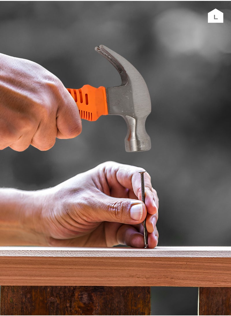 LAWAZIM Mini Hammer -250g- Compact Corrosion Resistant Impact Absorber Anti-Vibration Straight Claw Hammer with Textured Rubber Grip for Carpentry Construction Home Repairs DIY Upholstery and Workshop  - Image 5