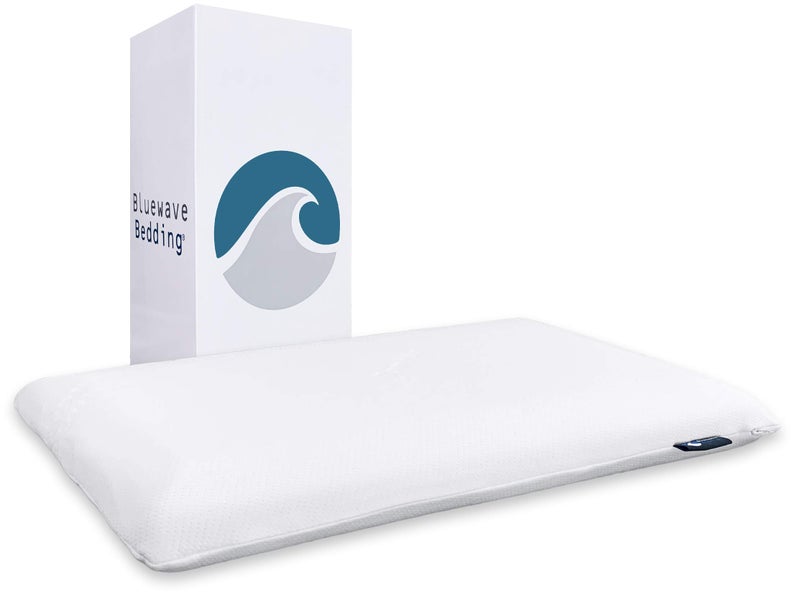 Bluewave Bedding Ultra Slim Gel Memory Foam Pillow for Stomach and Back Sleepers - Thin, Flat Design for Cervical Neck Alignment and Deeper Sleep (2.75-Inches Height, Standard Size) - Image 1