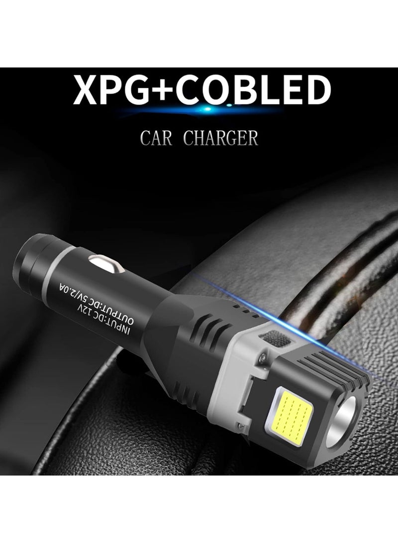 Car Flashlight Super Bright Rechargeable IPX4 Waterproof Portable Magnetic LED Car Flashlight for Outdoor 12V White Light - Image 3