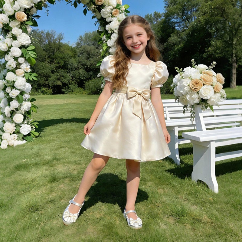 Felix & Flora Toddler Flower Girl Dress Shoes Ivory White Size 8 Girl Ballet Flats Party School Shoes Wedding - Image 2