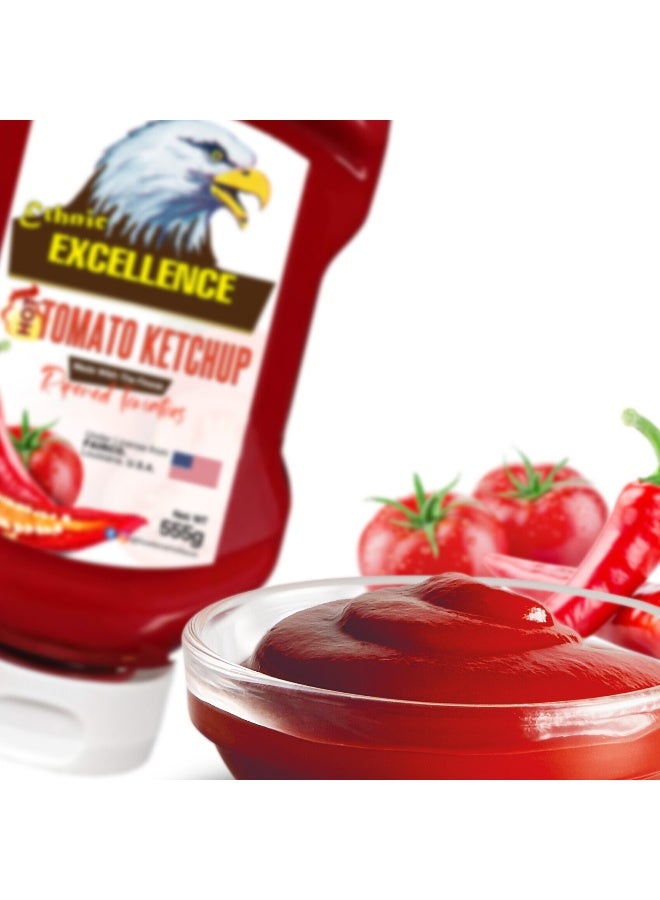 Excellence كاتشب الطماطم الحار، 555 جرام - Image 3