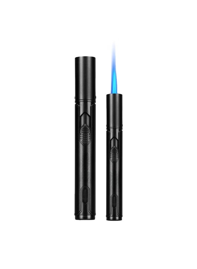Hemingway Single Jet Torch Lighter - Windproof, Refillable Pen-Style Lighter for Cigar, BBQ, BUkhoor, Lighter For Oud, Candles,  - Sleek Black Finish - Image 1