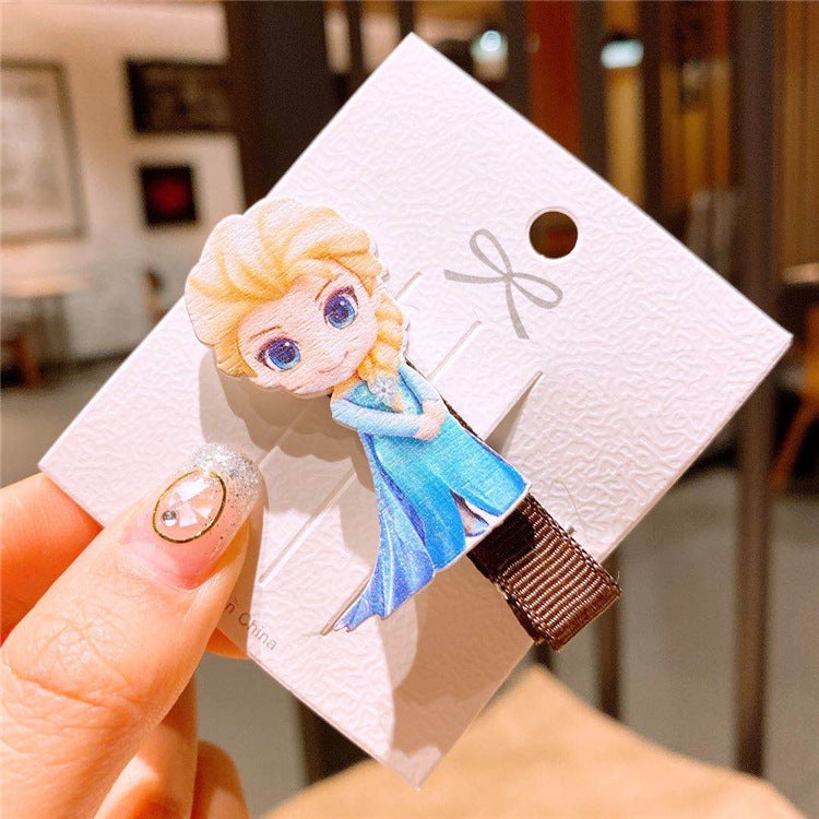 Loquat Children Hair Clip Princess Headwear Water erfly Knot Ties Handmade Fabric Animal Lace Pattern Sequin Cartoon Crown Flower 16# Elsa Princess Hairpin