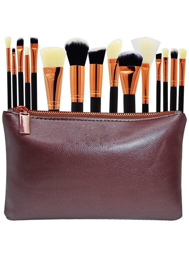 أدبيني مجموعة فرش مكياج مكونة من 15 قطعة، منظم احترافي لكريم الأساس وخافي العيوب ومزج أحمر الخدود السائل وبودرة مستحضرات التجميل (عبوة من 15 قطعة)، - Image 1