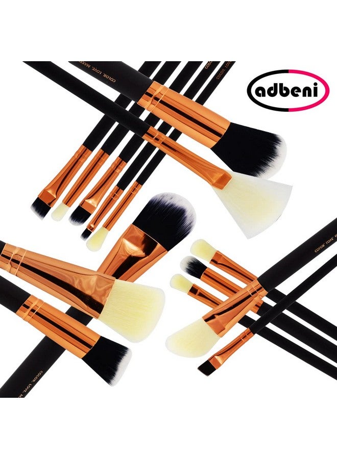 أدبيني مجموعة فرش مكياج مكونة من 15 قطعة، منظم احترافي لكريم الأساس وخافي العيوب ومزج أحمر الخدود السائل وبودرة مستحضرات التجميل (عبوة من 15 قطعة)، - Image 2