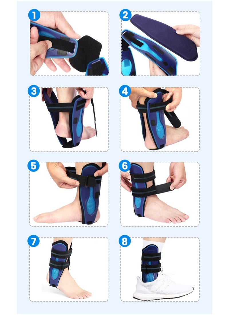 Ankle Support Brace for Unisex Ankle Stabilizer Stirrup Splint for Sprains Tendonitis Volleyball Basketball Sprained Ankle Reversible Left & Right Foots One Size