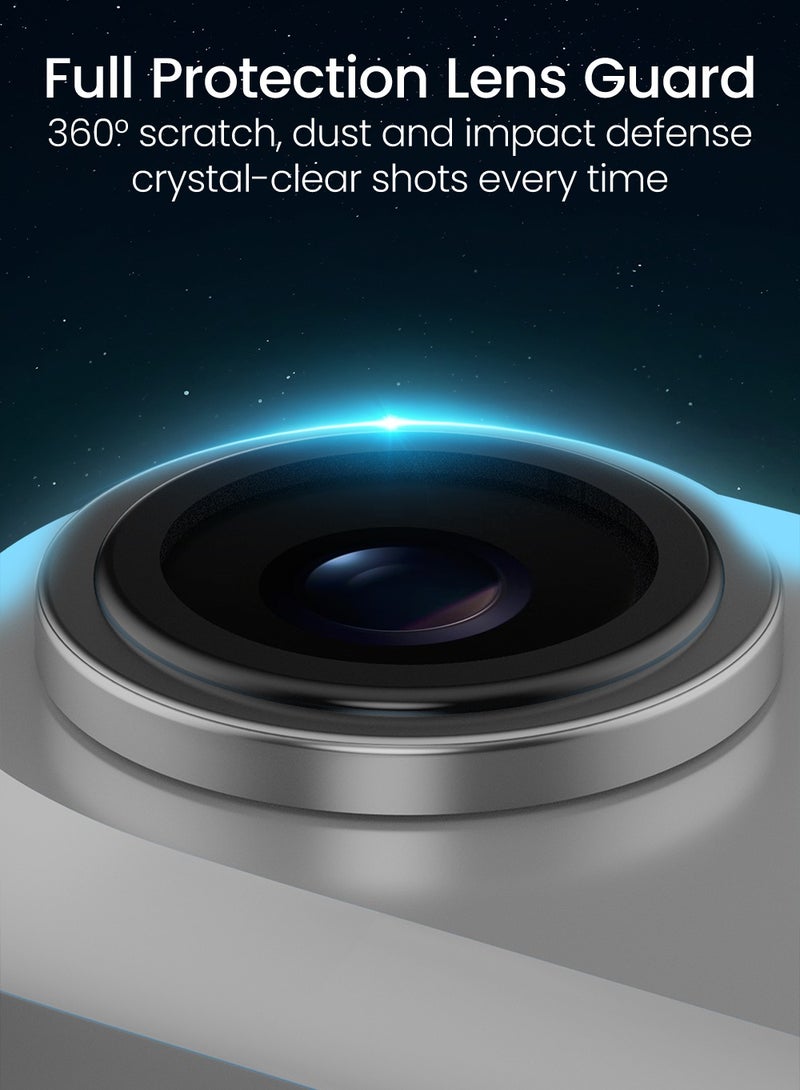 Moxedo Camera Lens Protector for iPhone 17 Air 6.5” 2025 9H Tempered Glass Aluminum Alloy Individual Ring Camera Lens Cover Protector with Easy Installation Tool – Silver - Image 2