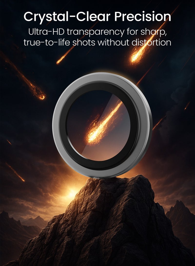 Moxedo Camera Lens Protector for iPhone 17 Air 6.5” 2025 9H Tempered Glass Aluminum Alloy Individual Ring Camera Lens Cover Protector with Easy Installation Tool – Silver - Image 5