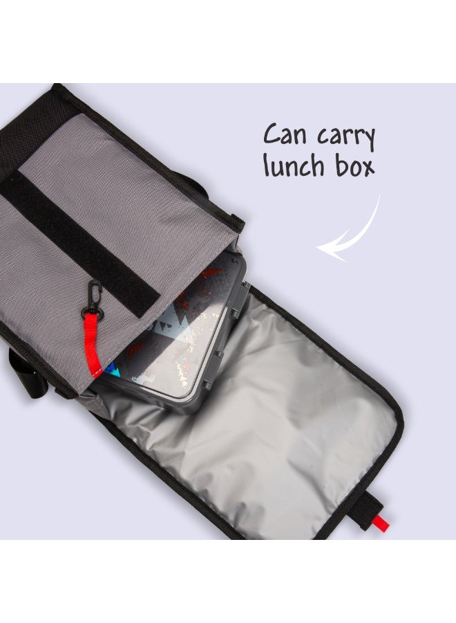 Eazy Kids Lunch Bag – Insulated, Foldable & Stylish (Grey & Black) - Image 3