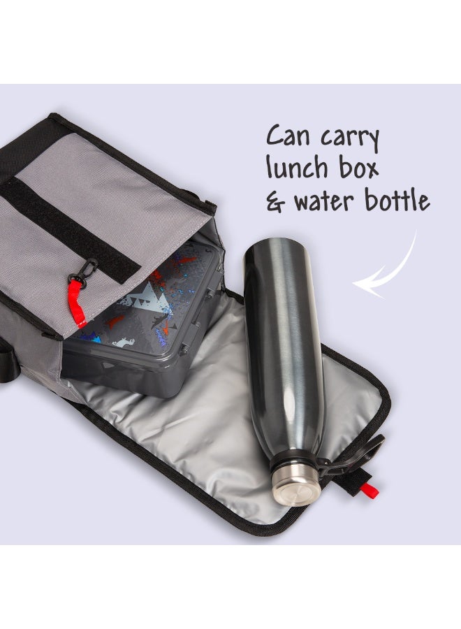 Eazy Kids Lunch Bag – Insulated, Foldable & Stylish (Grey & Black) - Image 5