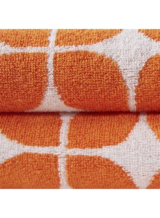 Intelligent Design Lita Cotton Bathroom Towels , Jacquard Highly Absorbent Bath Towel Set , 6-Piece Include 2 Bath Towels & 4 Hand Towels , Orange Grey - Image 5