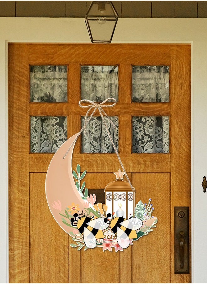 Al Aoyama 10 pcsRamadan & Eid al-Adha Decorative Garland Set – Islamic moon Paper Door Hanging with Crescent Moon,  Arabic Calligraphy, Muslim Festival Wall Decor for Home, Mosque, Party  - Image 4