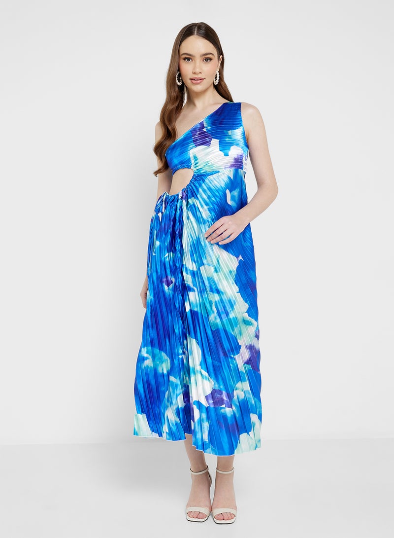 ايلا فستان بقصات بطبعة ألوان مائية - Image 5