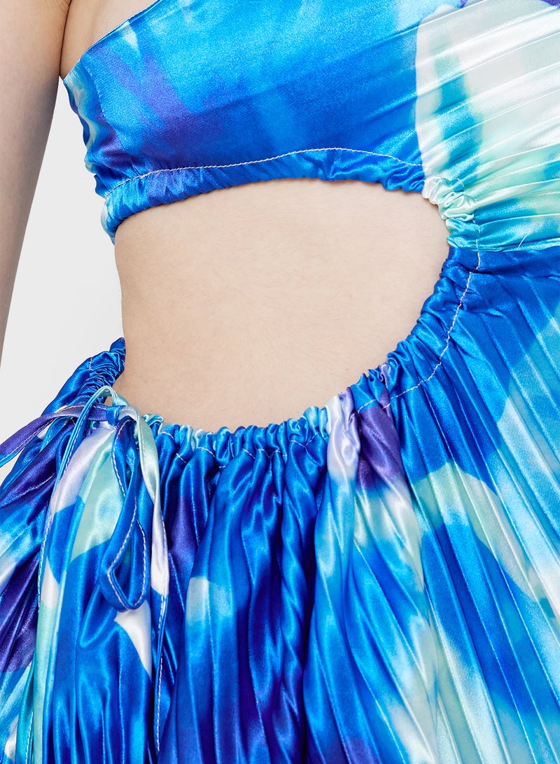 ايلا فستان بقصات بطبعة ألوان مائية - Image 4