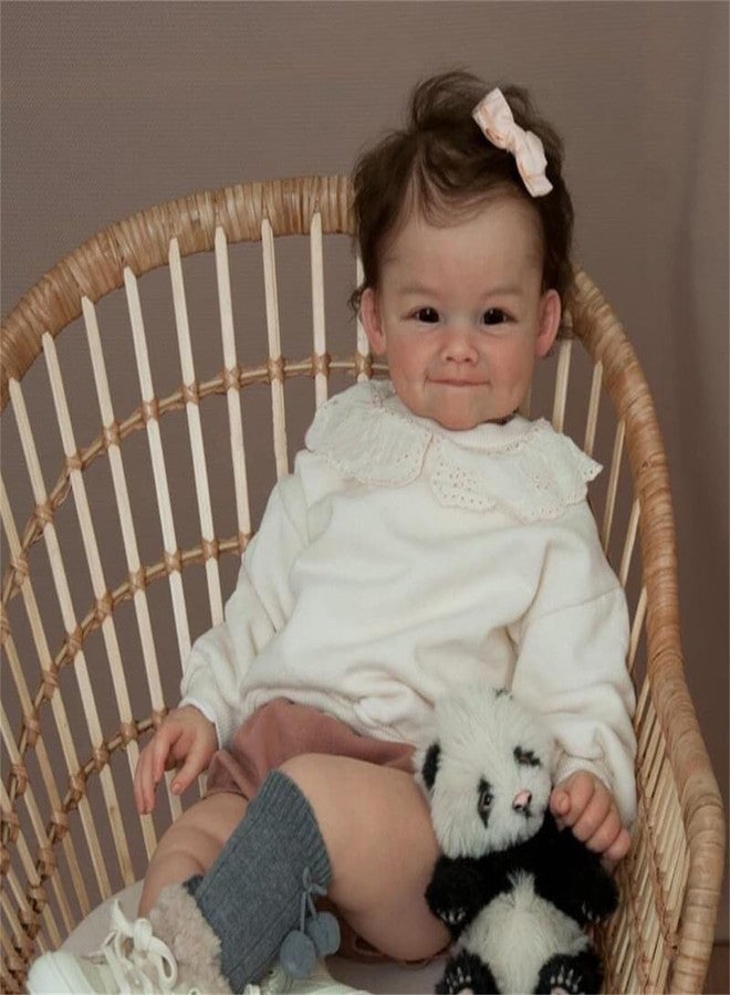 GYCV Lifelike Smile Reborn Baby Dolls Girl - 24 Inch Realistic Reborn Toddler Dolls, Big Size Real Life Reborn Doll, Big Baby that Look Real, Weighted Soft Cloth Body Baby Doll with Gift Box - Image 4