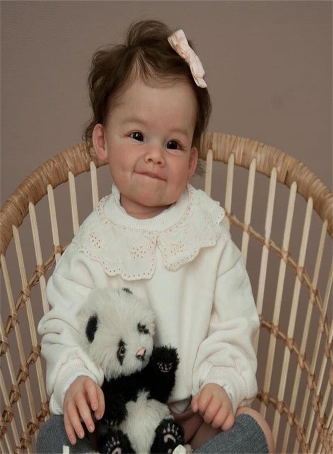 GYCV Lifelike Smile Reborn Baby Dolls Girl - 24 Inch Realistic Reborn Toddler Dolls, Big Size Real Life Reborn Doll, Big Baby that Look Real, Weighted Soft Cloth Body Baby Doll with Gift Box - Image 3