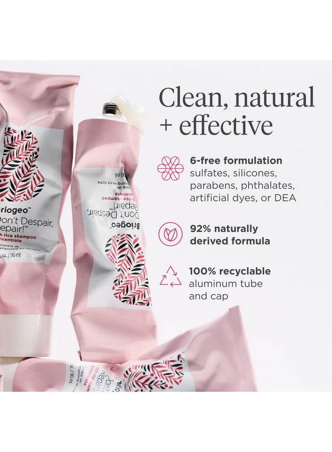 بريوجيو لا تيأس، أصلح شعرك! شامبو الأرز الغني المركّز، شامبو البروتين للشعر التالف بشدة، شامبو مركّز منشط بالماء، نباتي، خالٍ من القسوة، 3 أونصات سائلة - Image 5
