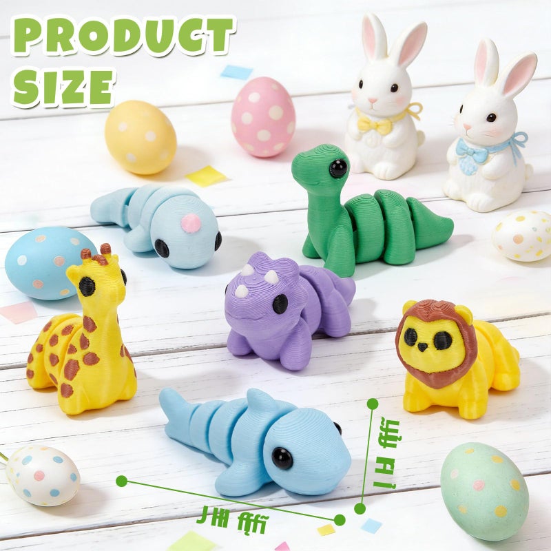 Cessfle Mini 3D Printed Animals Easter for Easter Basket Stuffers, 3D Printed Party Favors Classroom School Prize Rewards Gifts Exchange for Kids Boys Girls 3-5 5-7 8-12(25PCS- (No Magnet)) - Image 2