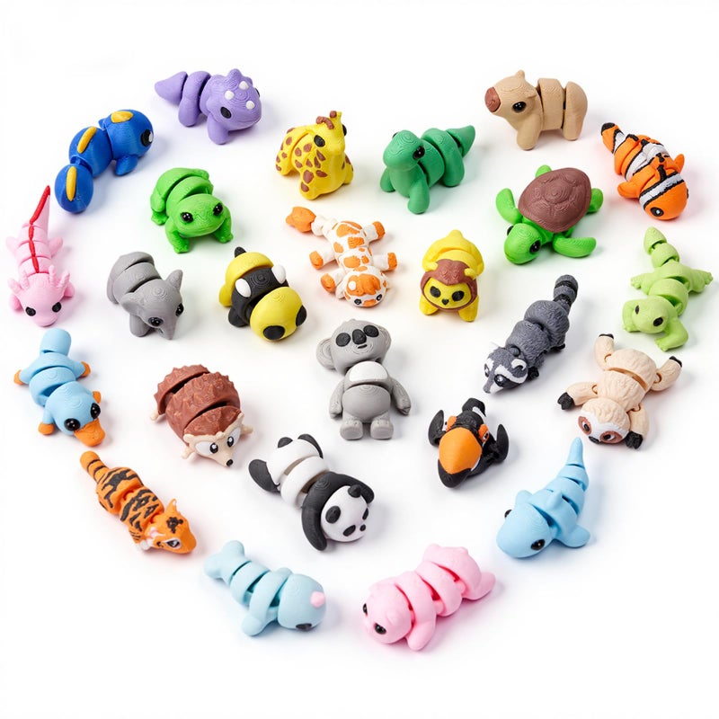 Cessfle Mini 3D Printed Animals Easter for Easter Basket Stuffers, 3D Printed Party Favors Classroom School Prize Rewards Gifts Exchange for Kids Boys Girls 3-5 5-7 8-12(25PCS- (No Magnet)) - Image 1