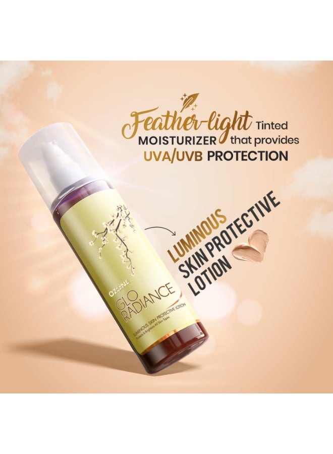 أوزون لوشن جلو راديانس لوشن واقي للبشرة المضيء | مرطب للوجه للرجال والنساء | مثالي لجميع أنواع البشرة | لتوحيد لون البشرة والحماية من أشعة الشمس فوق البنفسجية | 150 مل - Image 2