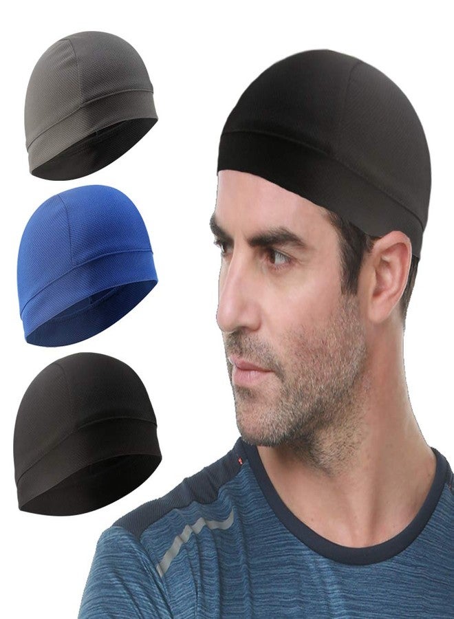 WSHSTS 3 Pack Cooling Skull Cap Helmet Liner Sweat Wicking Cycling Running Hat for Men Women - Image 1